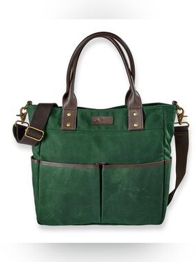 Levenger Green Canvas Oxford Book Tote